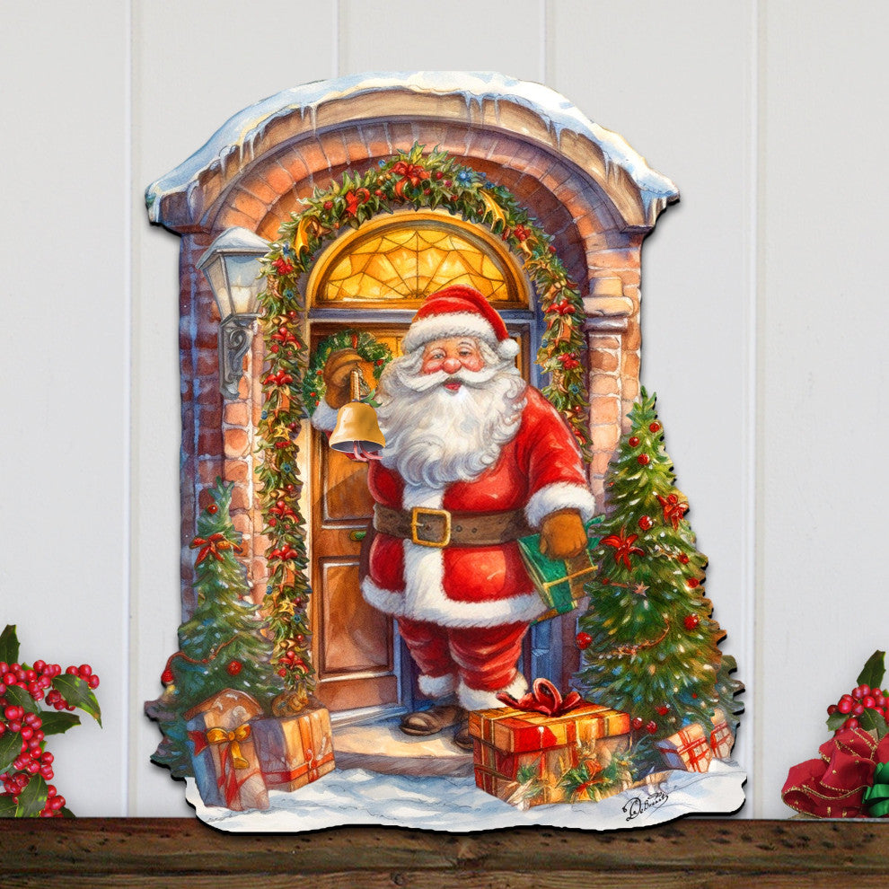 Knocking the door Santa Holiday Door Decor Christmas Decor