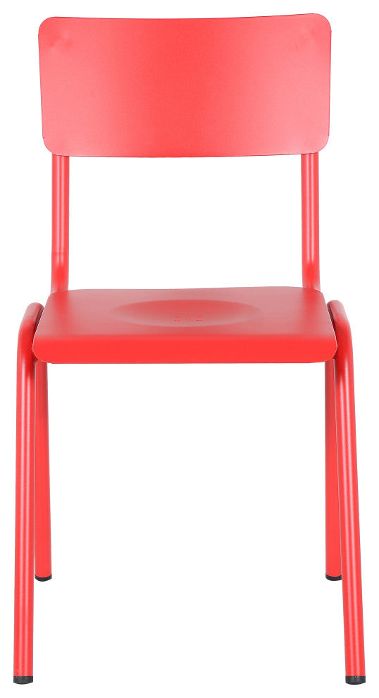 Corris Stacking Patio Dining Side Chair, Frosted Red(Set of 4)
