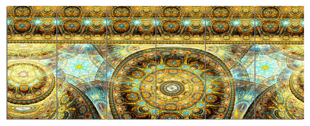 Brown Extraterrestrial Life Cells, Floral Canvas Art Print, 70"x28", 6 Panels