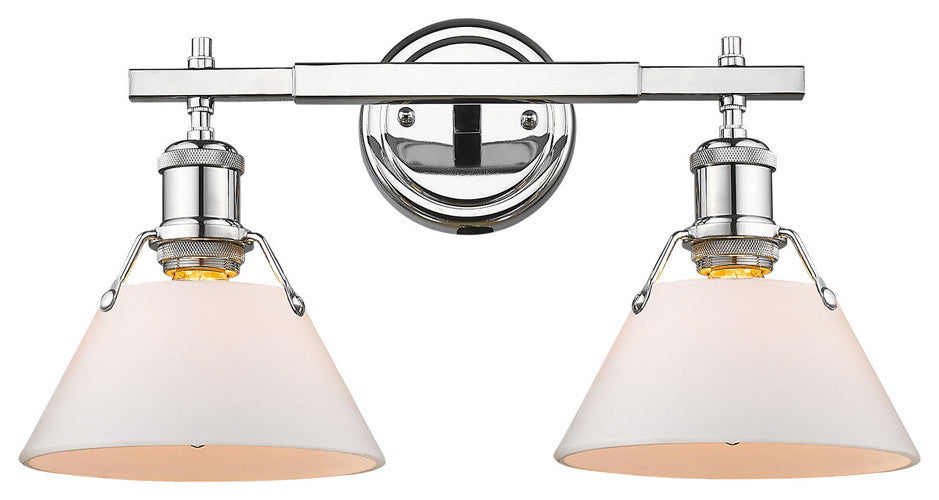 Orwell CH 2-Light Bath Vanity, Chrome With Opal Glass Shade