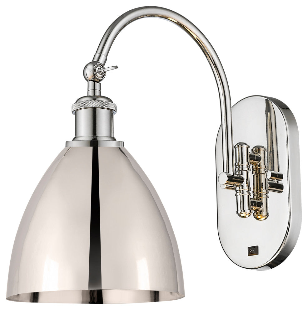 Ballston Dome Sconce, Polished Nickel