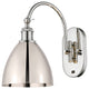 Ballston Dome Sconce, Polished Nickel