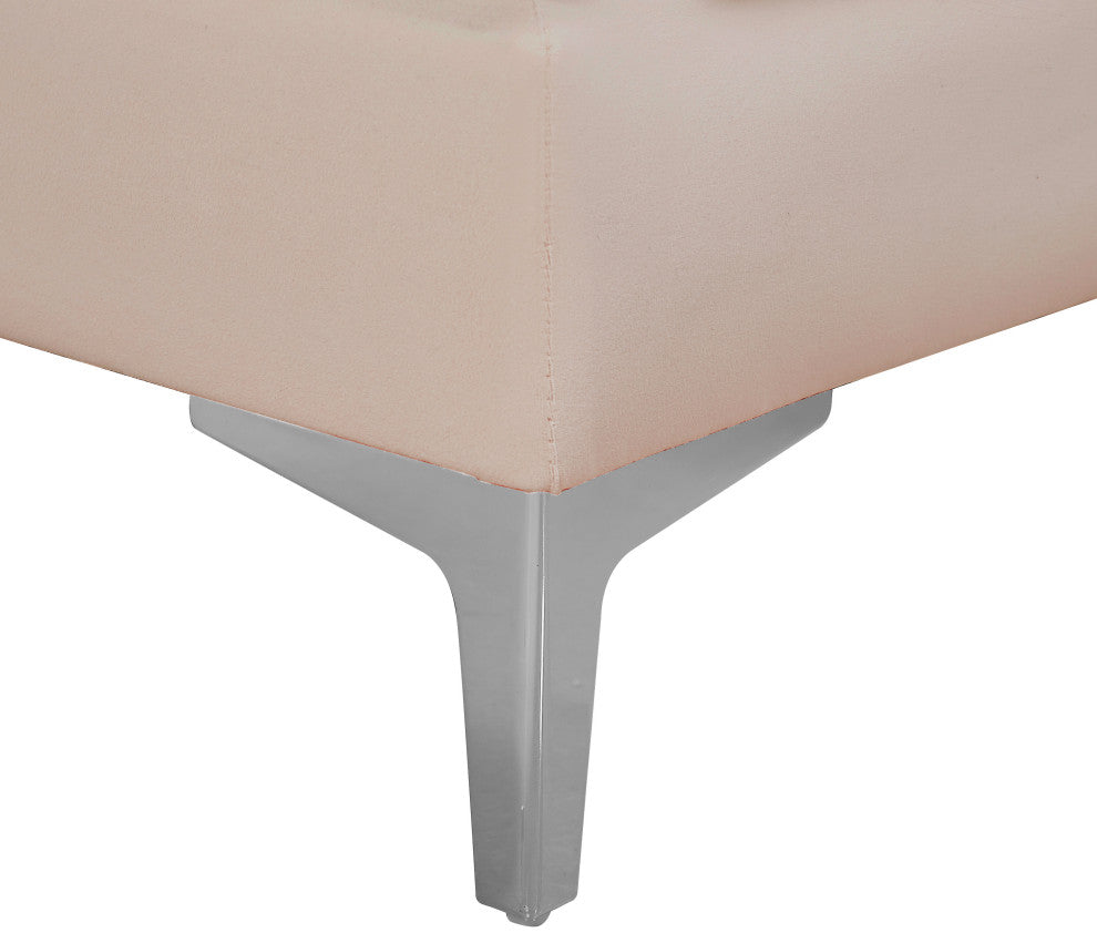 Alina Velvet Modular U-Shaped Sectional, Pink, 6-Piece: 4 Armless Chair, 2 Corner Chair