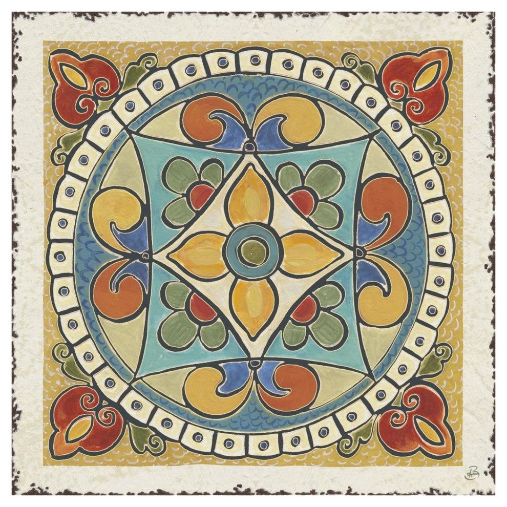 "Mediterranean Flair X" Digital Paper Print by Daphne Brissonnet, 42"x42"