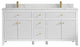 Sonoma 72 Double Sink Reeded Bath Vanity in White 1.5" Calacatta Laza