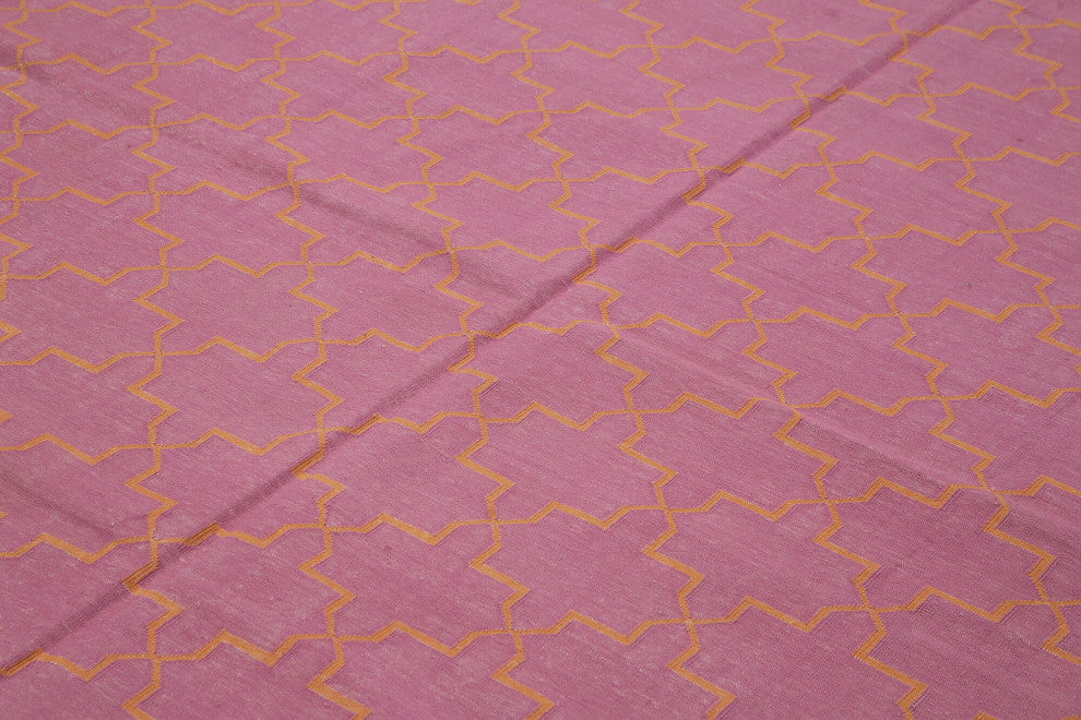 Rug N Carpet - Handmade Wool 9' 1'' x 11' 9'' Flatweave Dhurrie Kilim Rug
