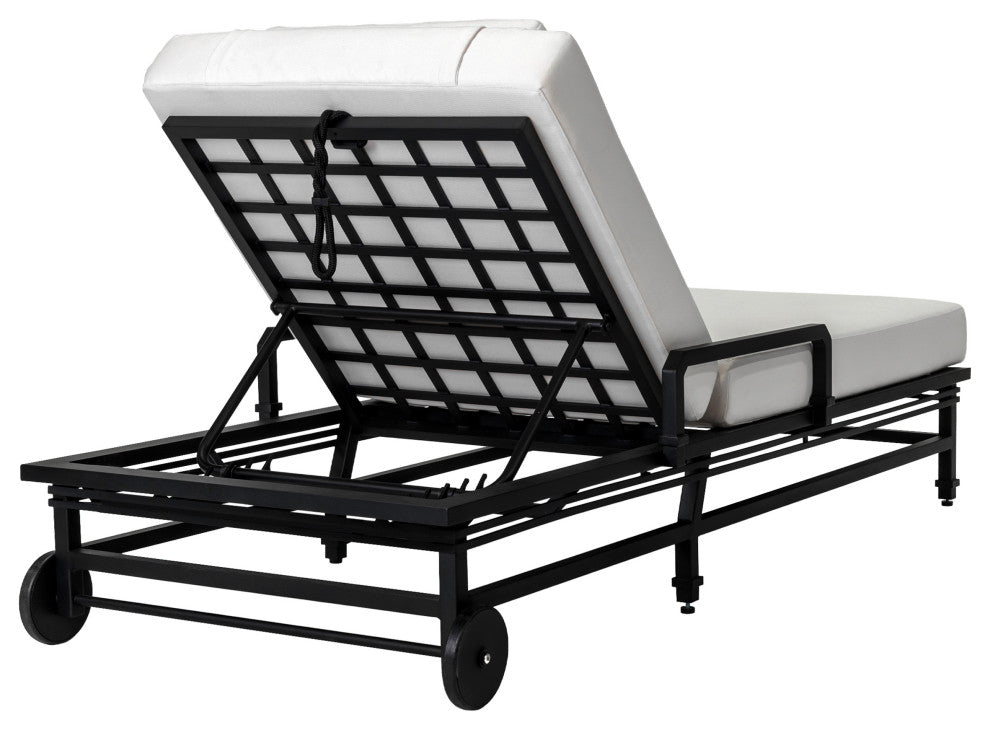 Eterna Black Sand Matte Patio Pool Chaise, Set of 2