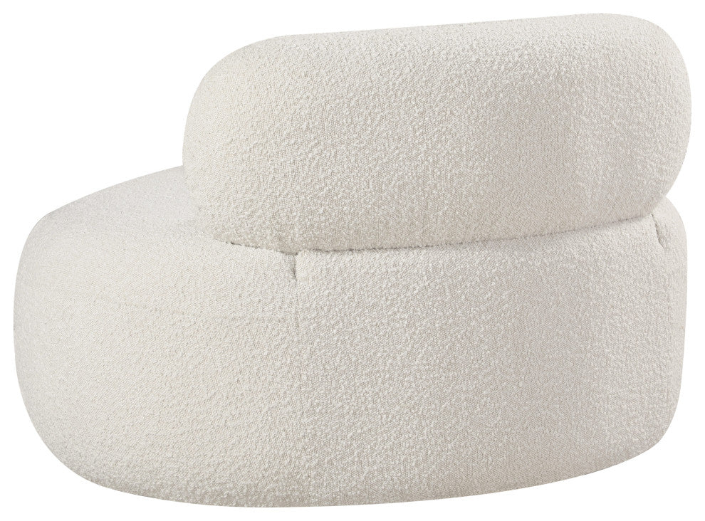 Venti Black Boucle Fabric Upholstered Set, Cream, Chair