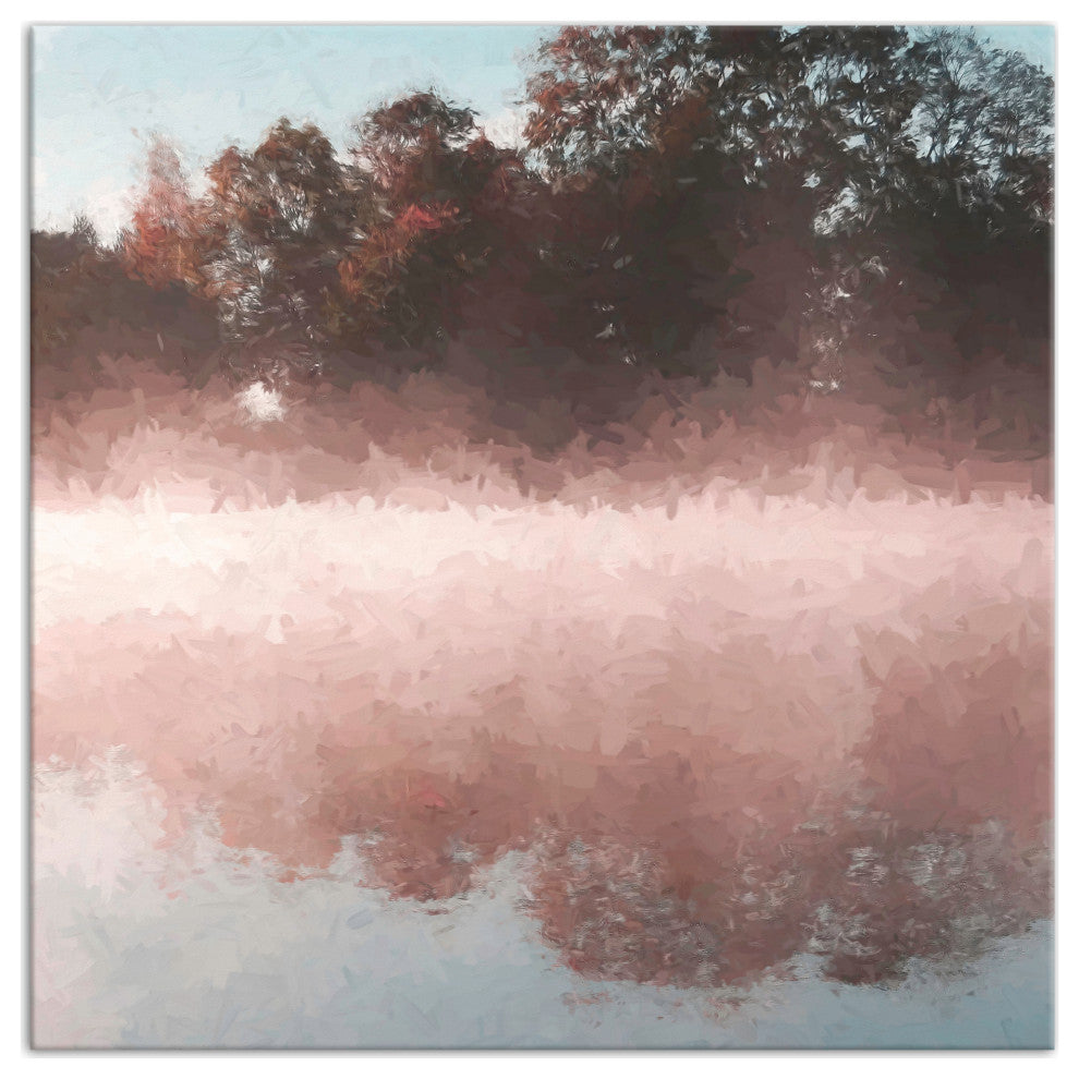Tree Lake Reflection 1 24"x24" Canvas Wall Art