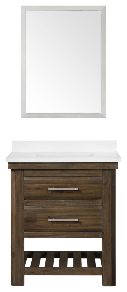 Ove Decors Preston 30" Single Sink Bathroom Vanity, Rustic Almond Latte