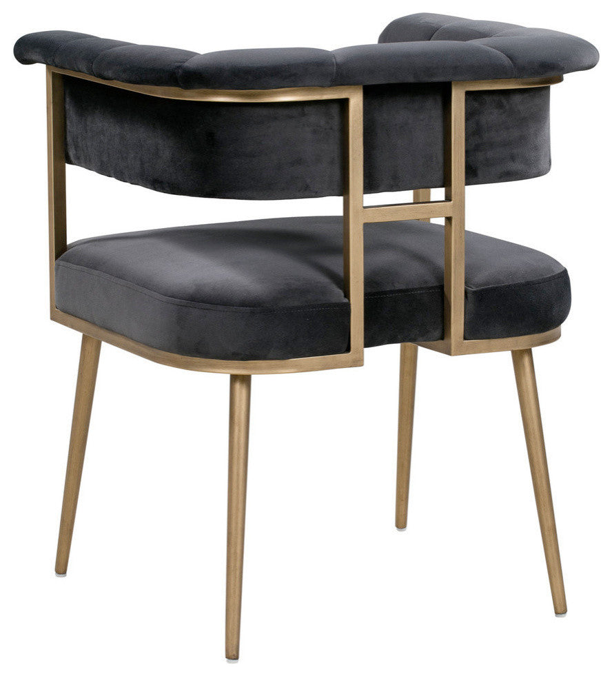 Astrid Grey Velvet Chair - Grey