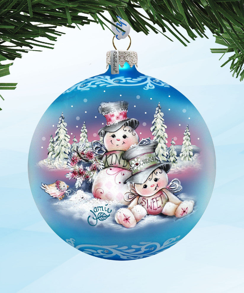 Holiday Snowman Mercury Glass Ornaments