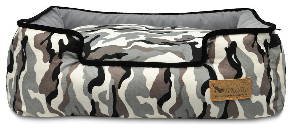 Lounge Bed Camouflage, White, Large