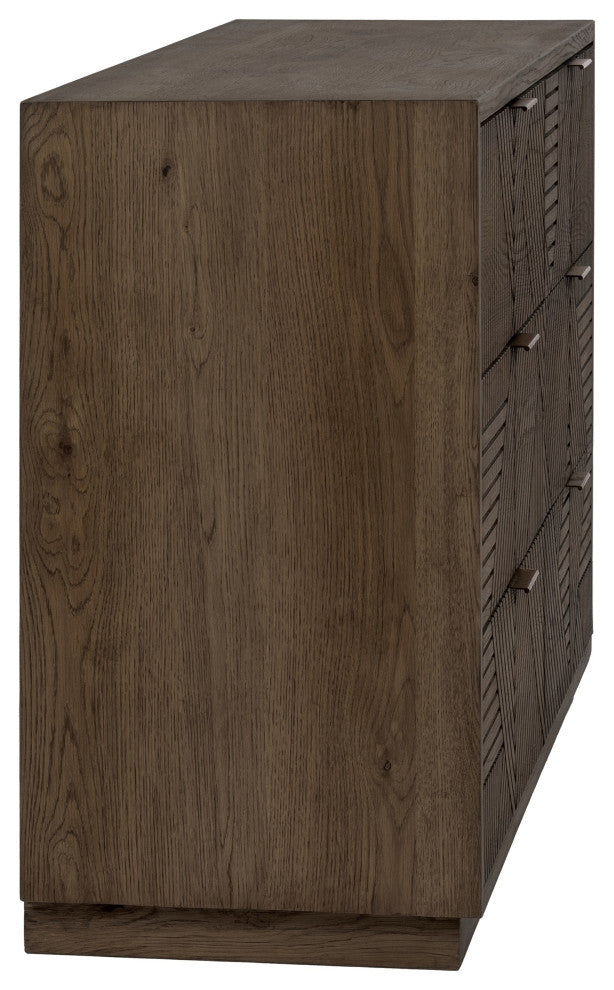 Santa Clara 6-Drawer Wood Dresser, Toasted Brown