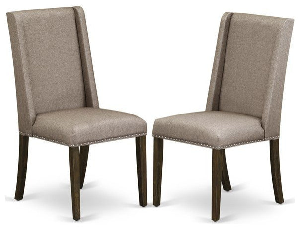 6-Piece Table Dining Set, Dark Khaki Chairs, Bench and Top Table, Jacobean