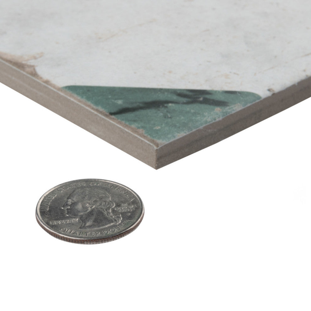 Renaissance Deco Emerald Frame Porcelain Floor and Wall Tile