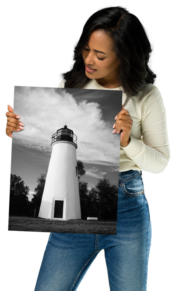 Touch the Sky Landscape Photo, Lighthouse Unframed Wall Art Print, 12" X 16"