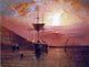 Elisha J. Taylor Baker Ships in Calm Water at Sunset Wall Decal