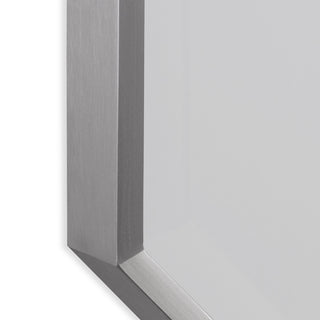 Uttermost Stuartson Stainless Steel Glass and MDF Vanity Mirror in Nickel
