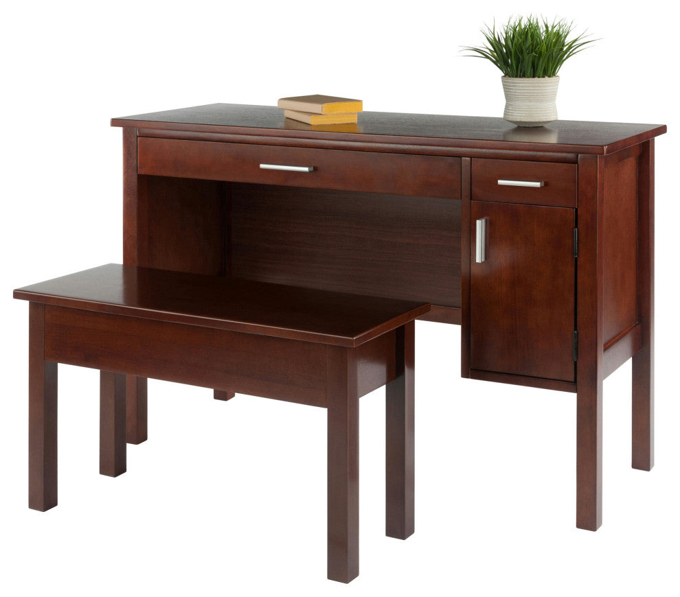 Emmett 2-Pc Desk with Bench, Walnut