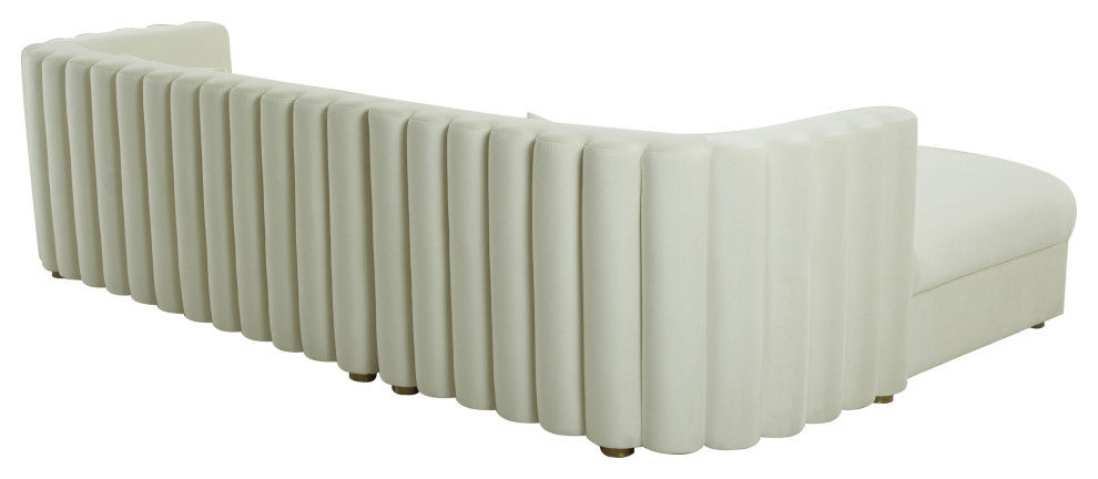 Callie Velvet Sectional, Cream, Laf