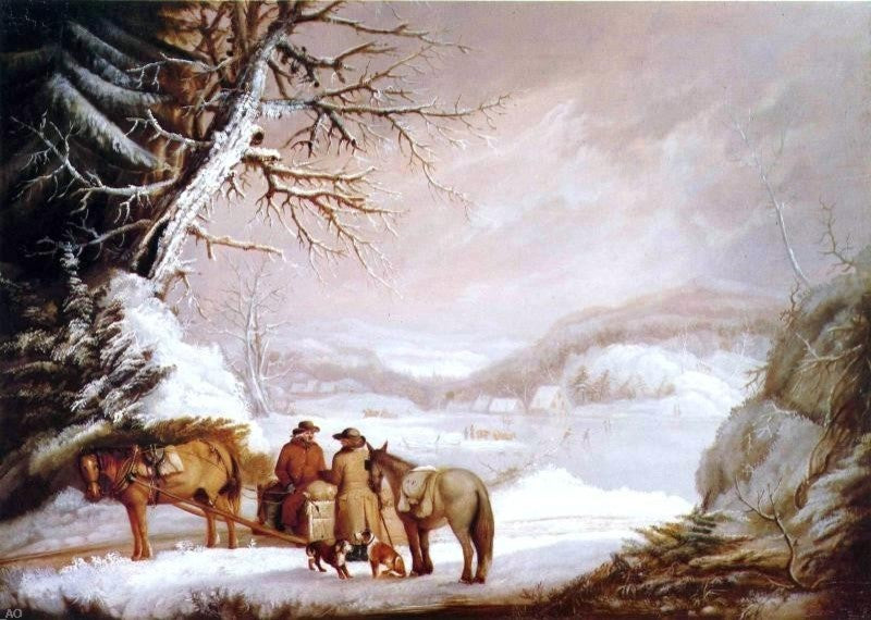 Alvan Fisher Meeting by a River, Gallery Wrapped Canvas Print, 18"x27"