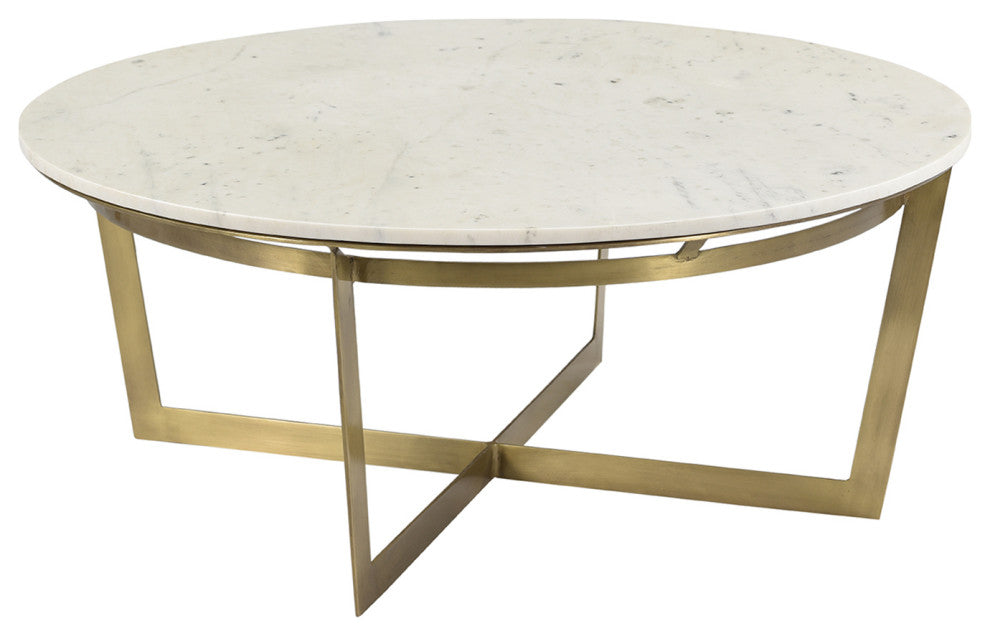 Marble & Brass Round Coffee Table