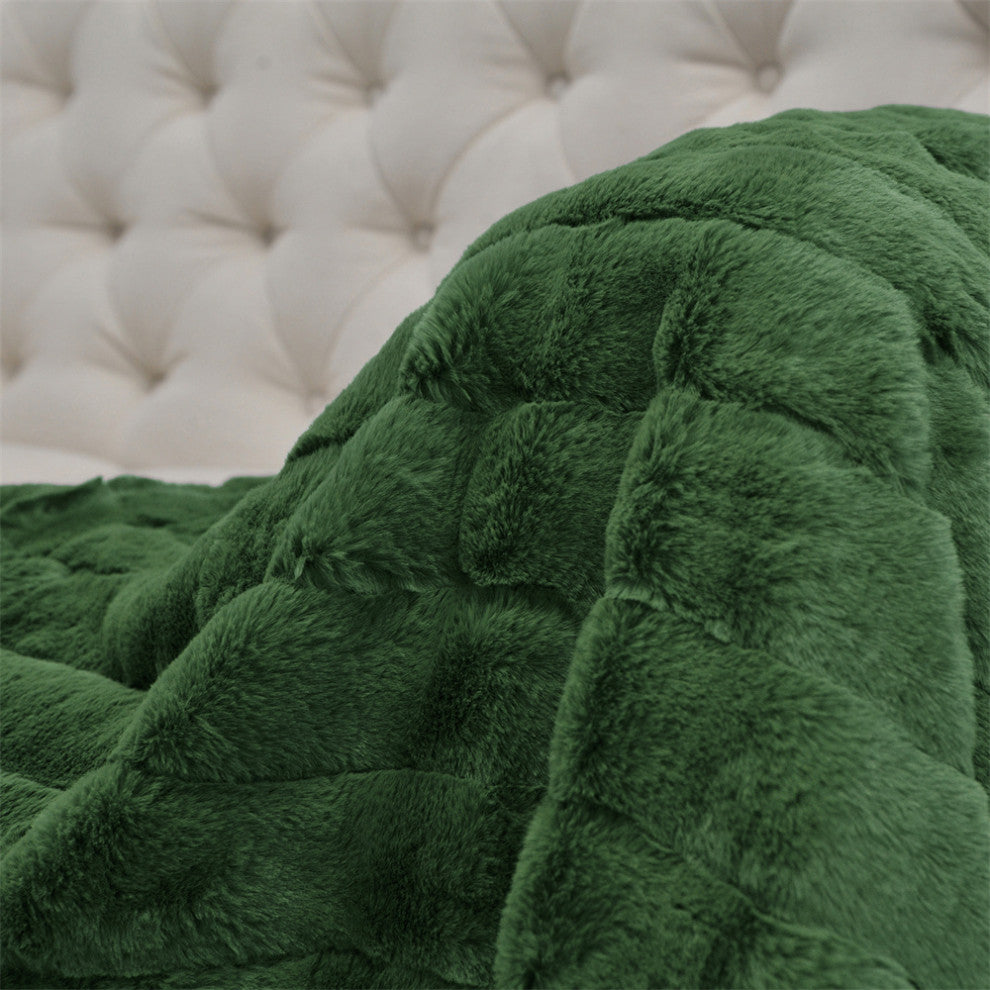 Super Mink Faux Fur Throw Blanket, Eden, 50"x60"