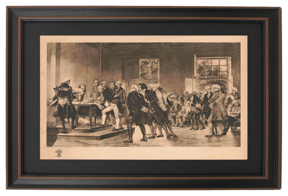 Framed Signing The Declaration Of Independence by Sarah Dodson 1912