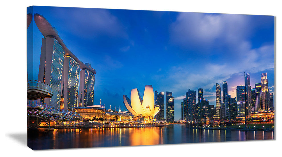 "Landscape of Singapore" Cityscape Canvas Photo Print, 32"x16"