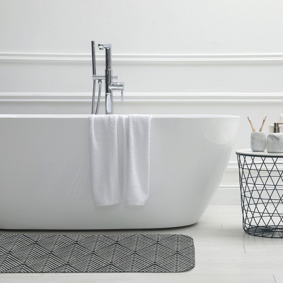 34" x 21" Lifeflor Diamond Bathmat, Pepper