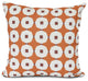 Button Up, Geometric Print Pillow, Orange, 18" x 18"
