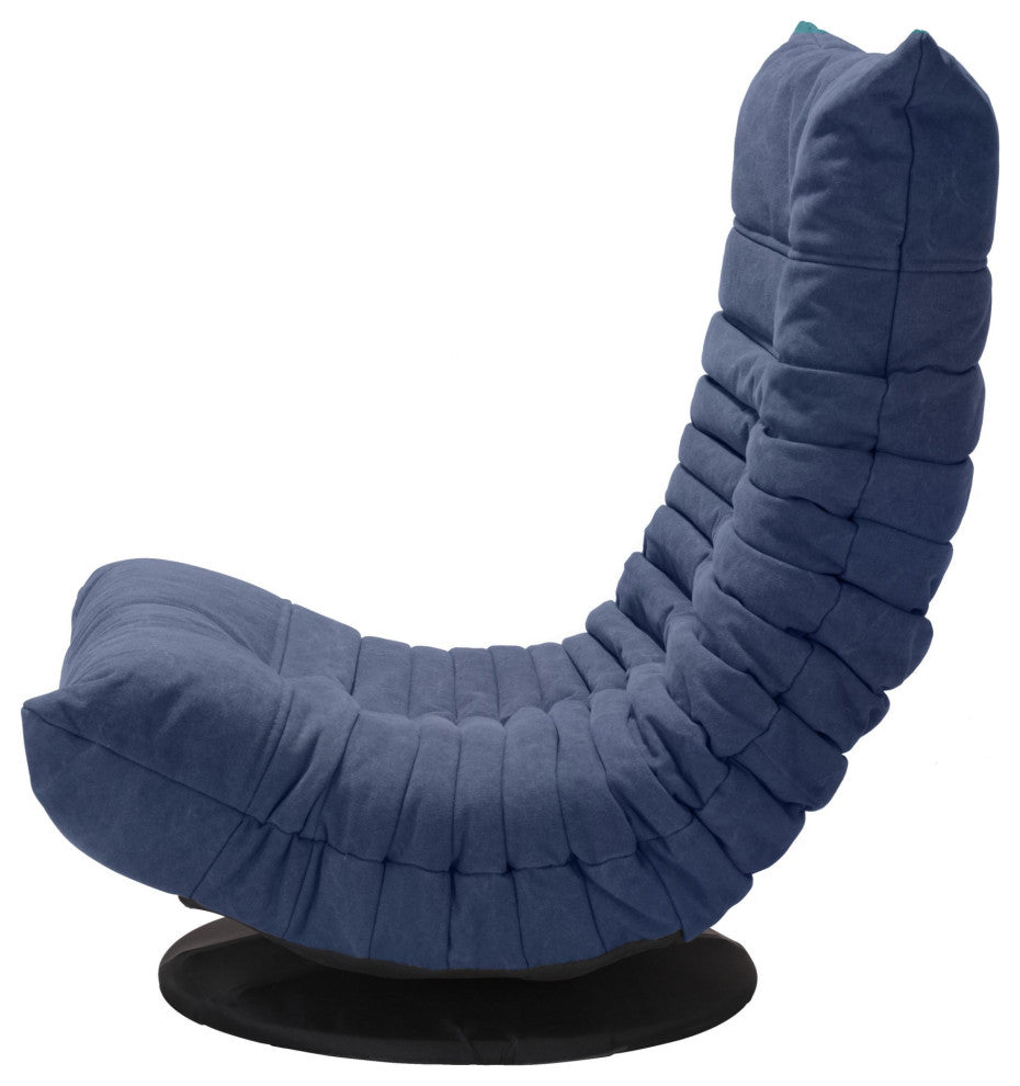 Swivel Accent Chair, Steel Metal, Fabric, Blue, Black, Lounge Lobby Hospitality