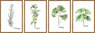 "Herb Squad" Framed Painting Quadriptych, 64"x24"
