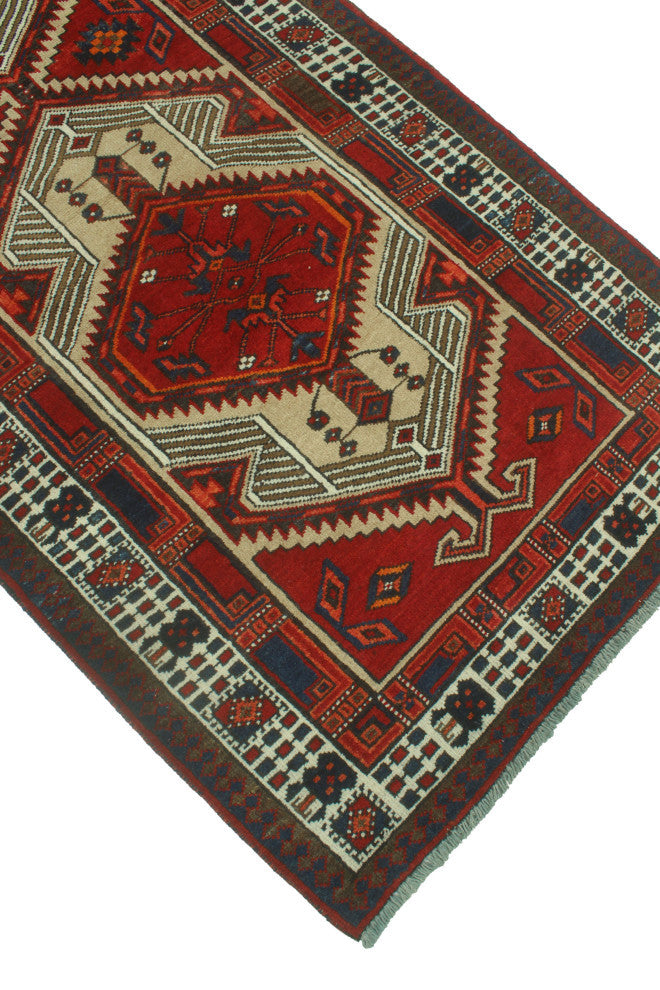 Fine Vintage Distressed Emilie Rust/Beige Runner, 3'3x10'5