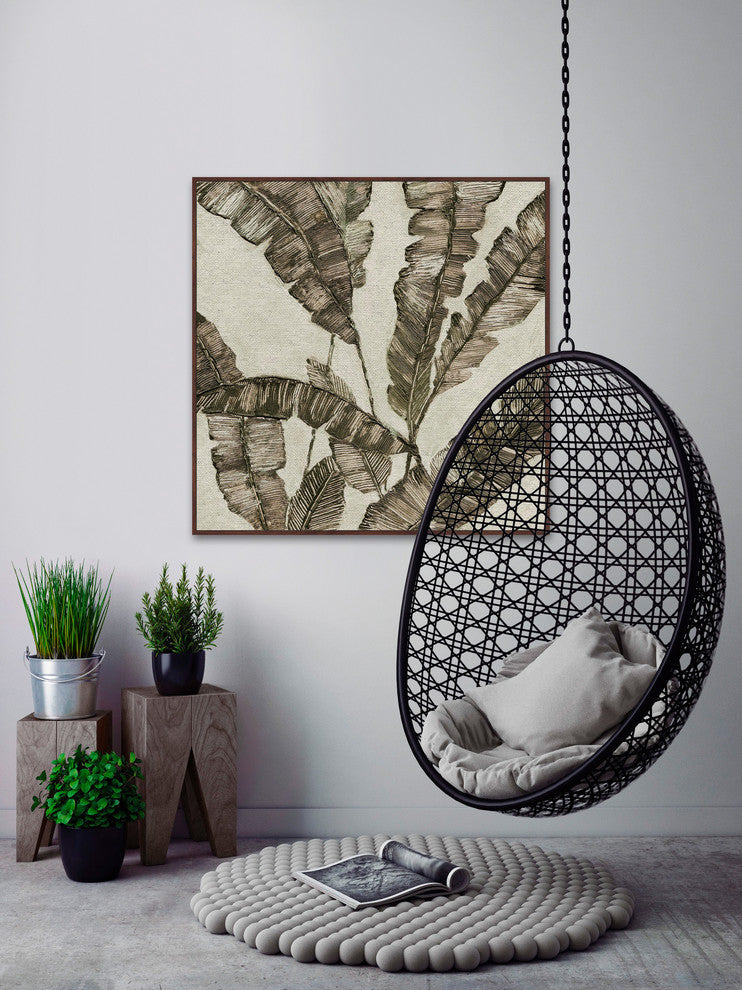"Sephia II" Floater Framed Painting Print on Canvas, 24"x24"
