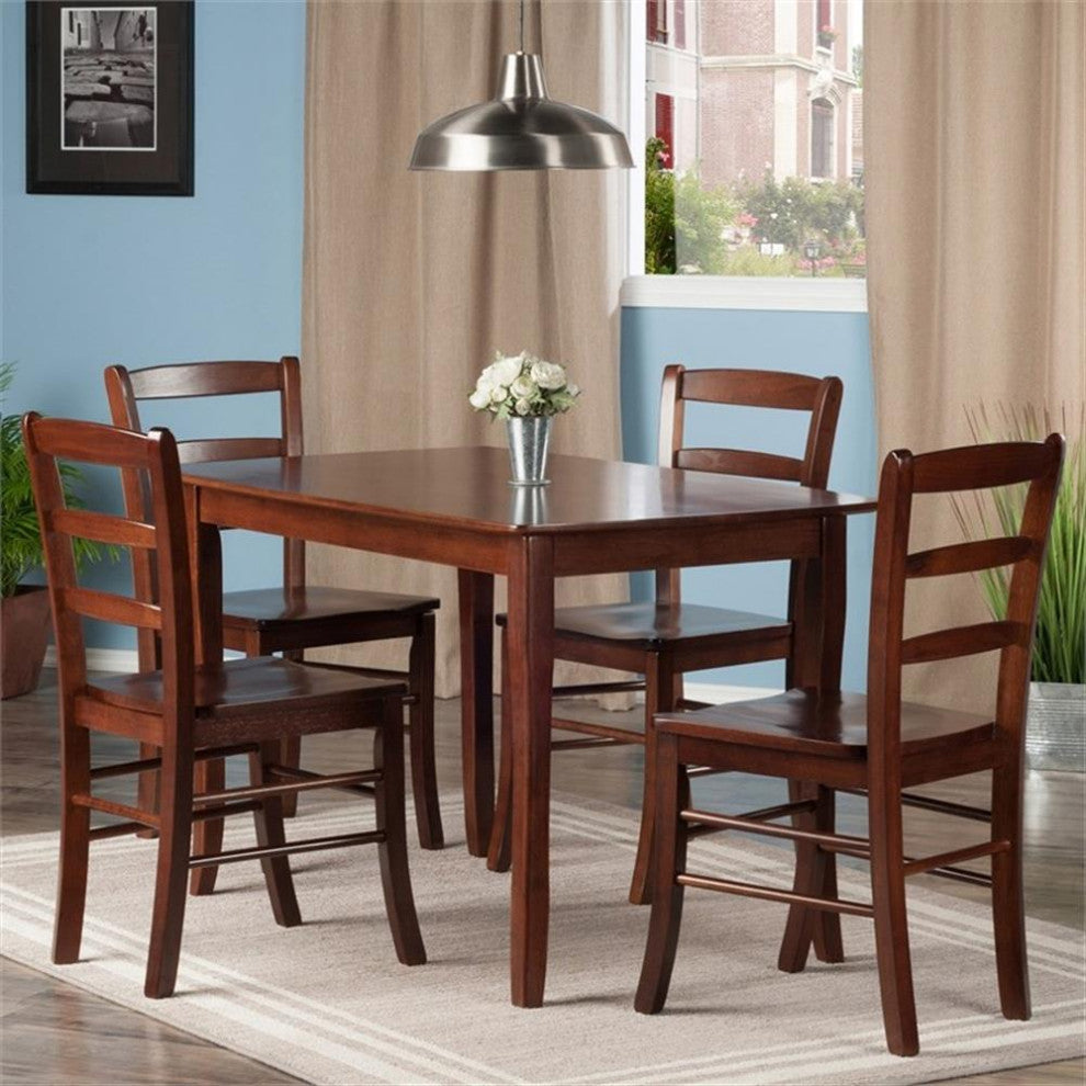 Inglewood 5-Piece Set Set Dining Table, 4 Ladderback Chairs