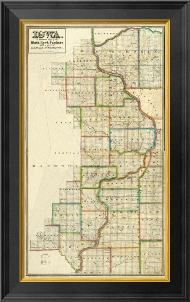 "Iowa, 1838" Framed Canvas Giclee by L. Judson, 16x26"