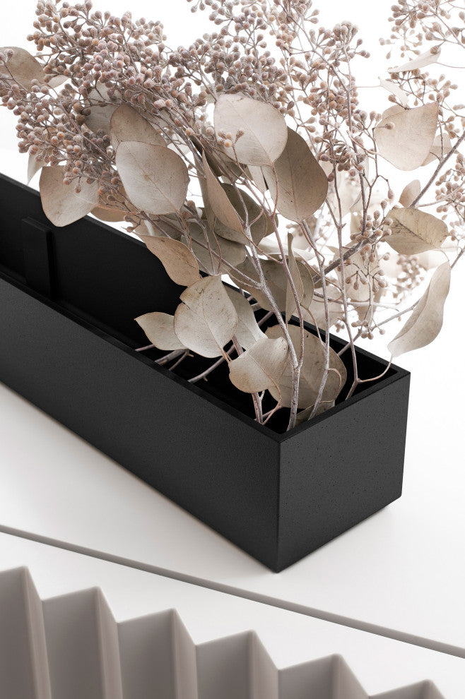 GEO Series Plastic Planter, Black, Short, 1 Pack