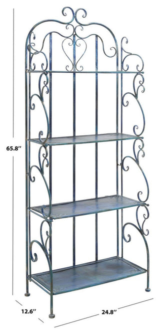 Safavieh Tyrique 4 Tier Shelf Unit, Mossy Blue