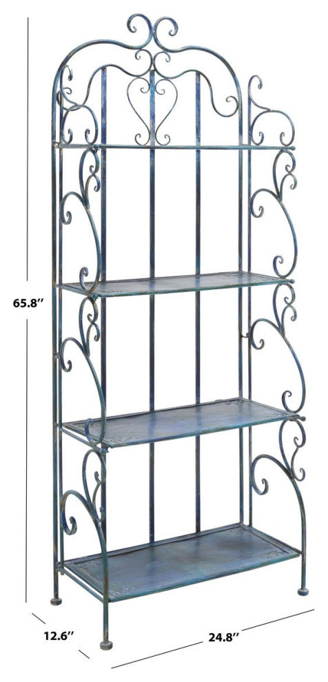 Safavieh Tyrique 4 Tier Shelf Unit, Mossy Blue
