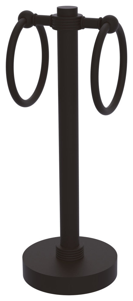 Vanity Top 2 Towel Ring with Groovy Accents, Oil Rubbed Bronze