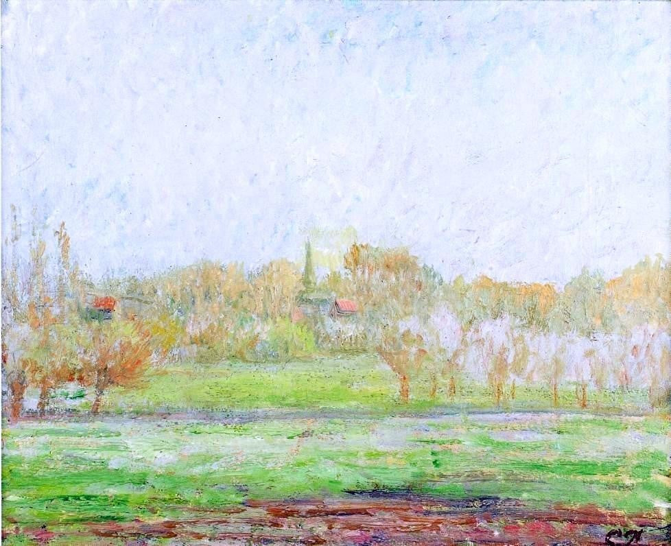 Camille Pissarro Fog in Eragny, Gallery Wrapped Canvas Print, 20"x25"