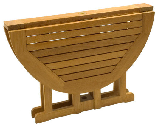 4-Piece Teak Set, 48" Butterfly Table, 3 Giva Chairs, Sunbrella Cushion, Brass