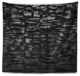Black 3D Geometric Background Abstract Wall Tapestry, 39"x32"