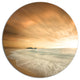 Beautiful Brown Beach At Sunset, Beach Disc Metal Artwork, 23"