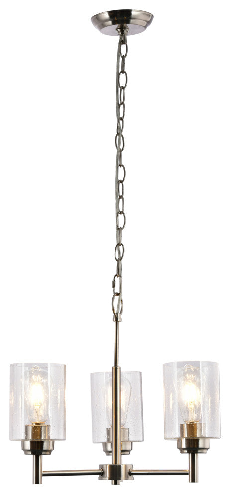 Lazzur Couesnon 3 Light 18" Satin Nickel Chandelier