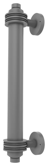 8" Door Pull With Dotted Accents, Matte Gray