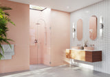 78"x44" Frameless Shower Door, Wall Hinge, Polished Nickel