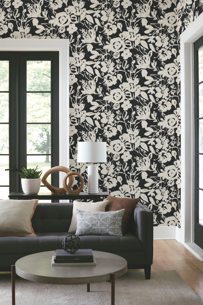 Brushstroke Floral Wallpaper